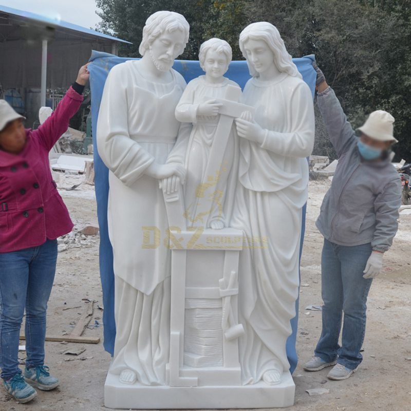 Full Size White Marble Holy Family Statue