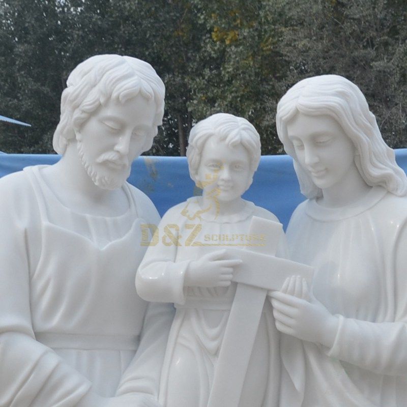 Full Size White Marble Holy Family Statue