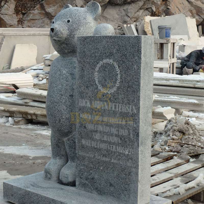 Granite Polish Upright Teddy Bear Tombstone Baby Headstone Prices