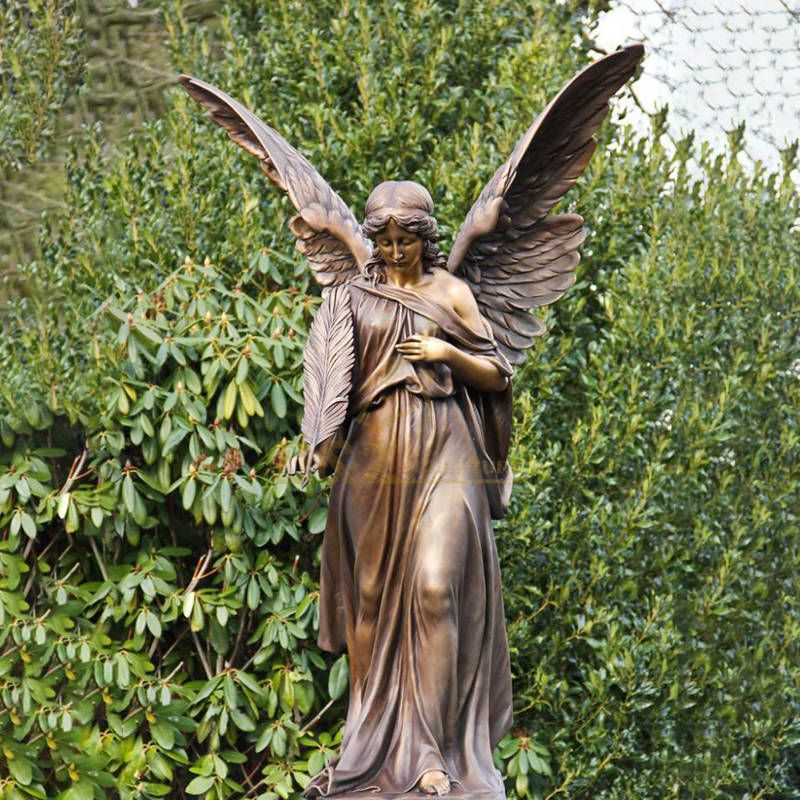 Life Size Religious Winged Bronze Angel Statue For Sale