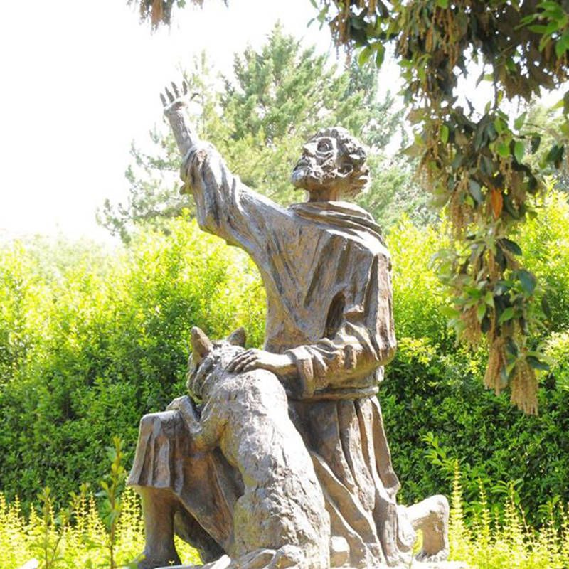 Religiouns Sculpture Bronze Statue Of St Francis Of Assis