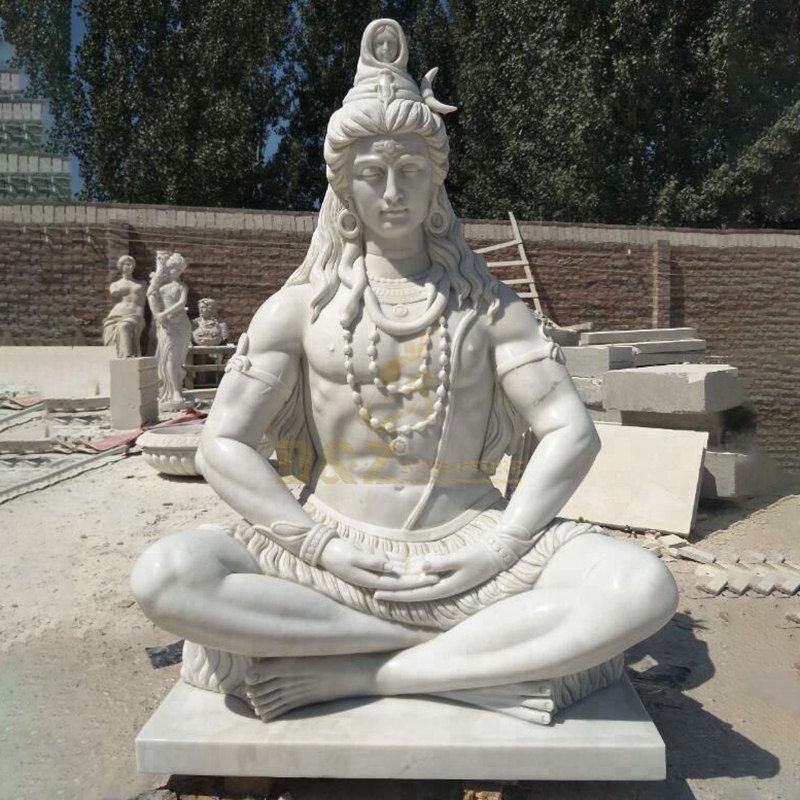 Factory White Marble Indian God Lord Shiva Stone Statue