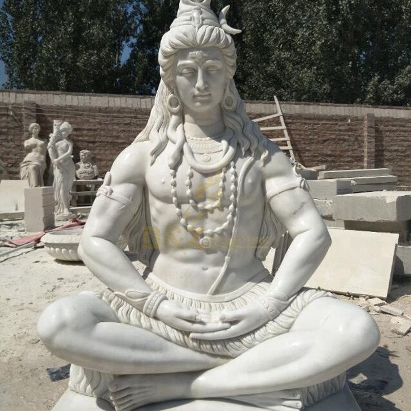 Factory White Marble Indian God Lord Shiva Stone Statue